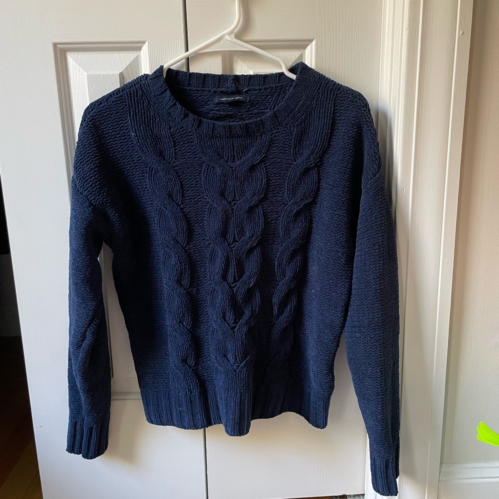 AE Navy Knit Sweater-Size XS